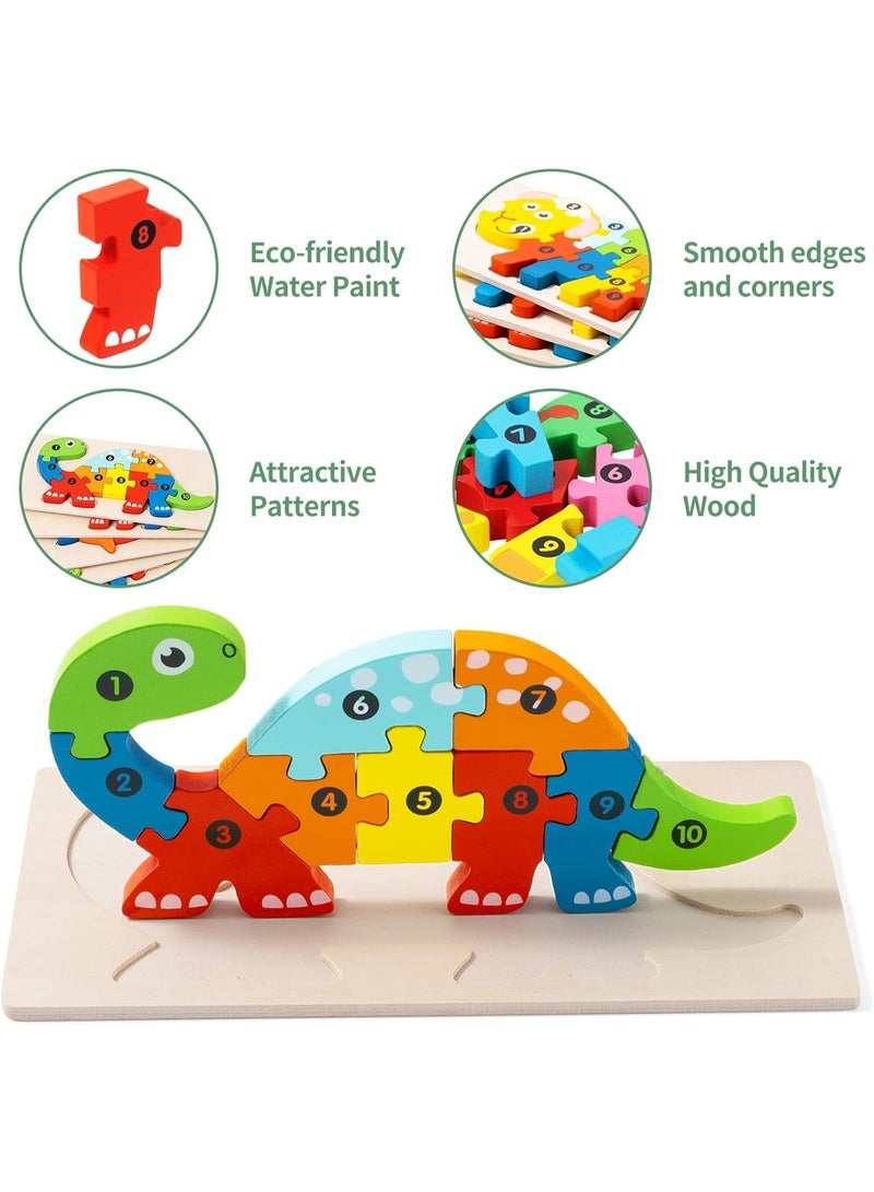 6 Pack Wooden Animal Toddler Puzzles for Kids Ages 3-5, Baby Montessori Toys for Kids Age 3 4 5 6 Years, 6 Animal Patterns Learning Jigsaw Toys for 3 Year Olds for Girl Boy Ideal Gift - Image 4
